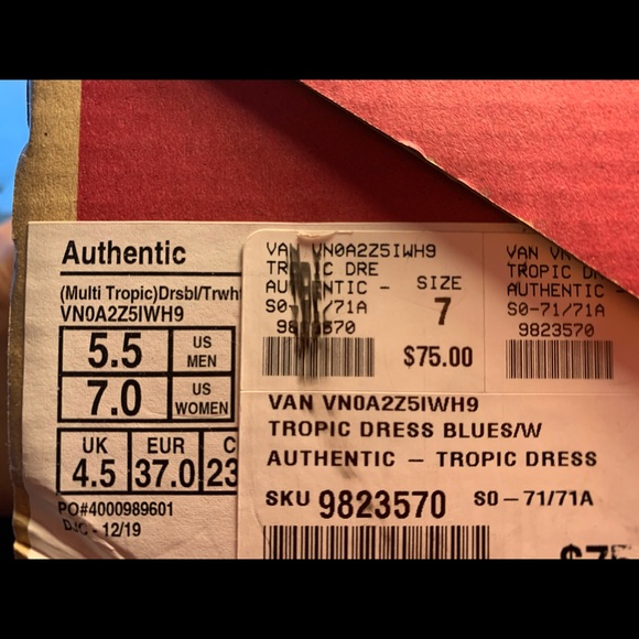 🛍Host pick🛍 Vans Old Skool MULTI TROPIC DRESS BLUE/TRUE WHITE. Size 6.5/7 - Picture 10 of 14